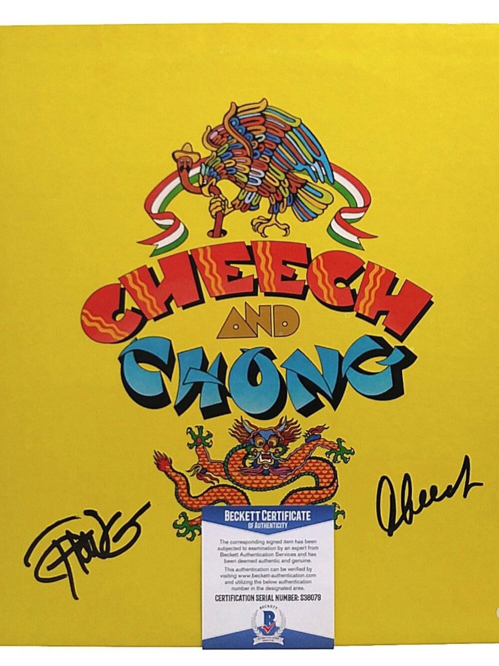Cheech Chong Signed Vinyl Album Exact Proof Beckett BAS S38079